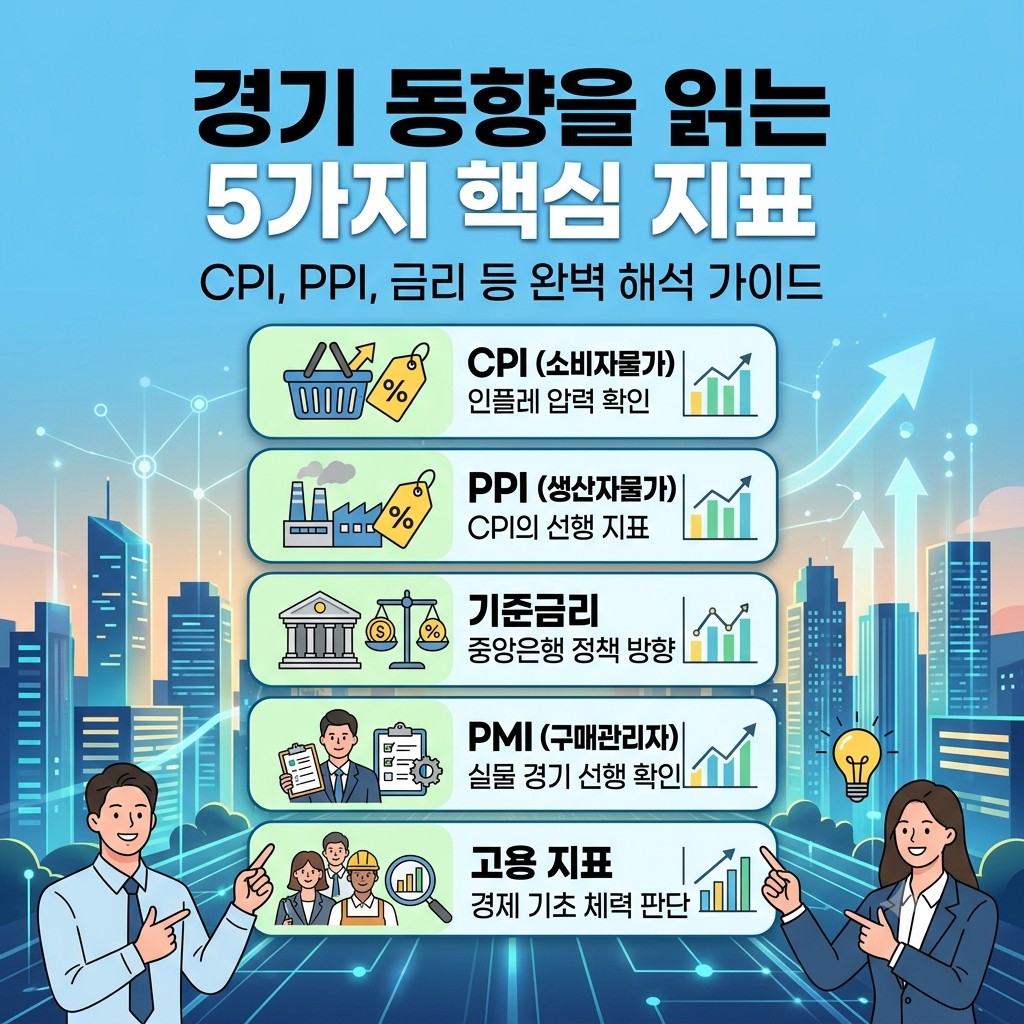 경기 동향을 읽는 5가지 핵심 경제 지표 CPI PPI 금리 해석법 카드뉴스
