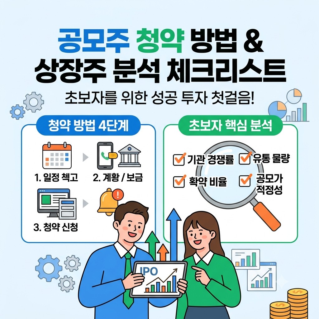 공모주 청약 방법 및 초보자 상장주 분석 체크리스트 가이드