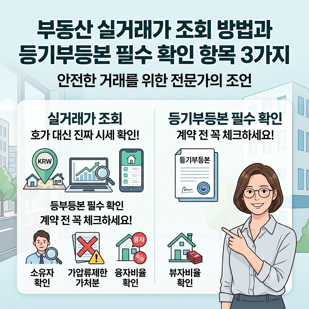 부동산 실거래가 조회 방법 등기부등본 필수 확인 3가지 카드뉴스