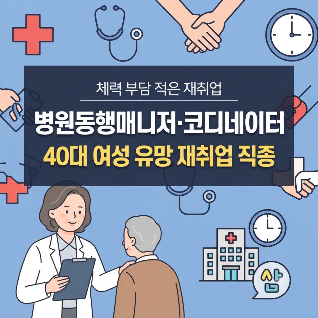 병원동행매니저 코디네이터, 체력 부담 적은 재취업, 40대 여성 유망 직종