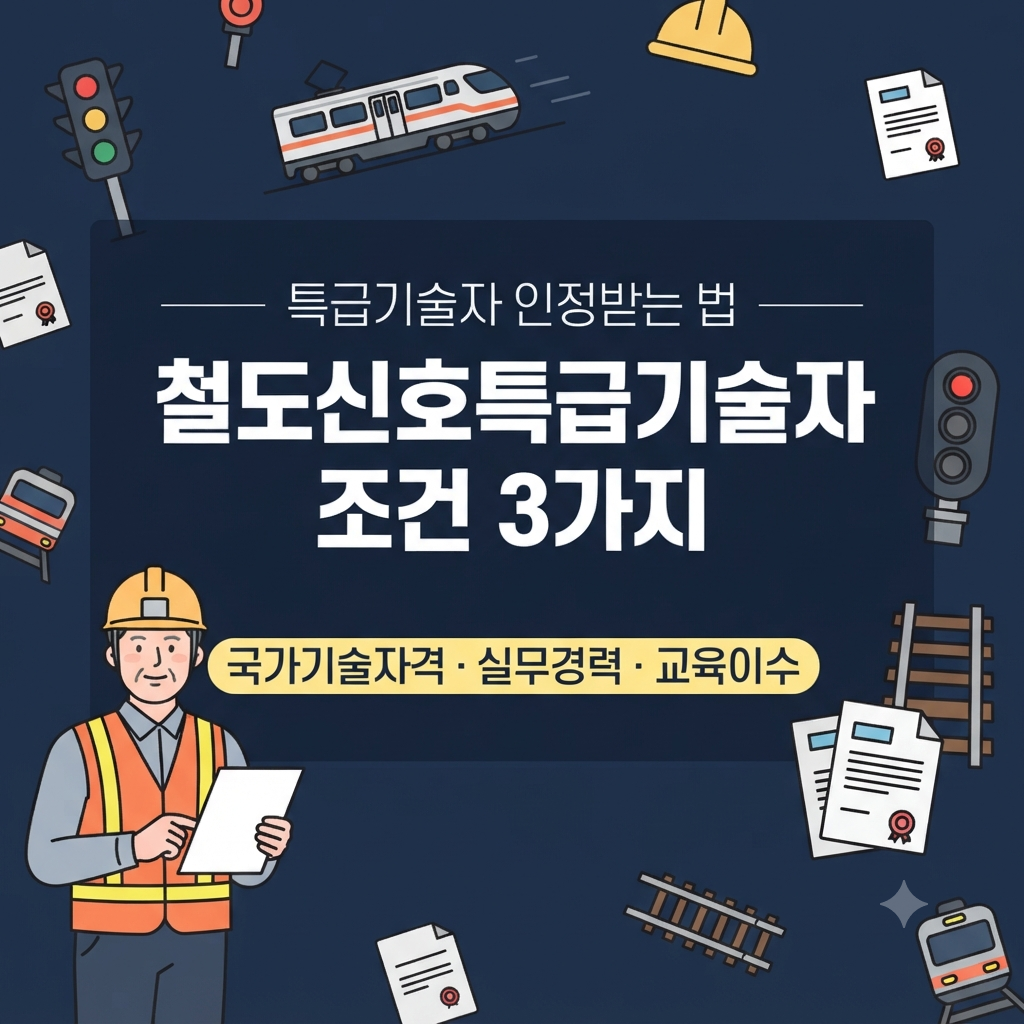 철도신호특급기술자 조건 3가지, 국가기술자격 실무경력 교육이수